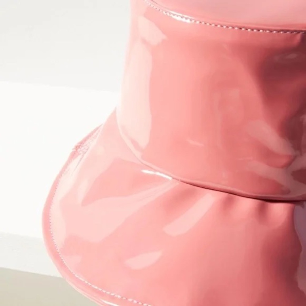 NWT Anthropologie ASN Pink Faux Leather Bucket Hat - Picture 4 of 5